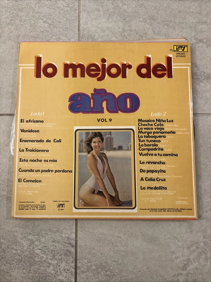 Lo Mejor Del Año Vol. 9 LP Record 1983 Cumbia Merengue Salsa Vallenato a7085 - Image 2 of 4