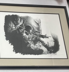 Dick Kramer 1994 Print Law Enforcement Military Collectible Signed Matted Framed