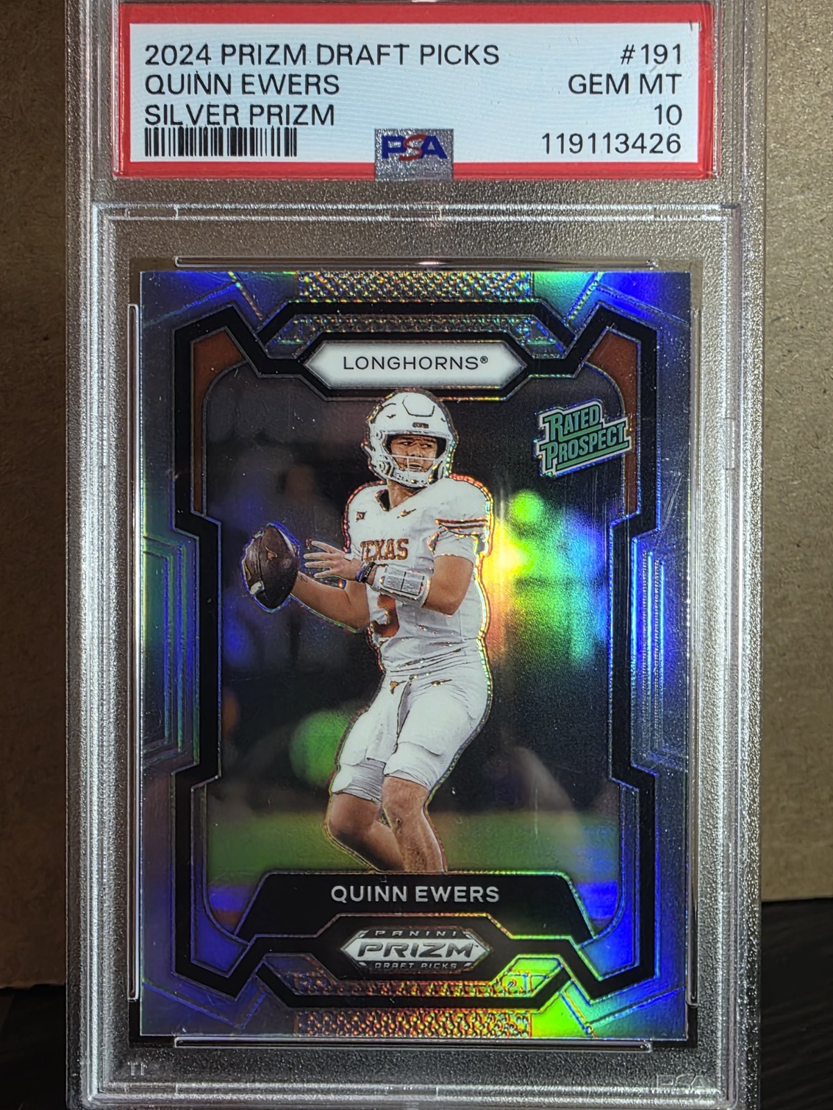 2024 PANINI PRIZM DRAFT PICKS SILVER PRIZM #191 QUINN EWERS PSA 10 RC