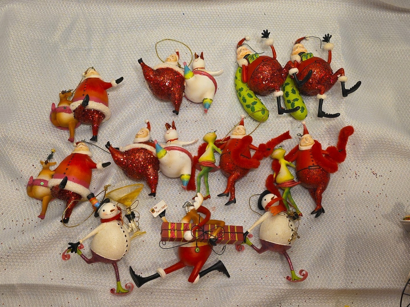 Vintage Whimsical Christmas Ornaments SET OF 11