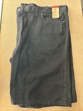 Levi's 469 Black Denim Jean Shorts Men's Size 54 Big Tall Loose Fit Brand New