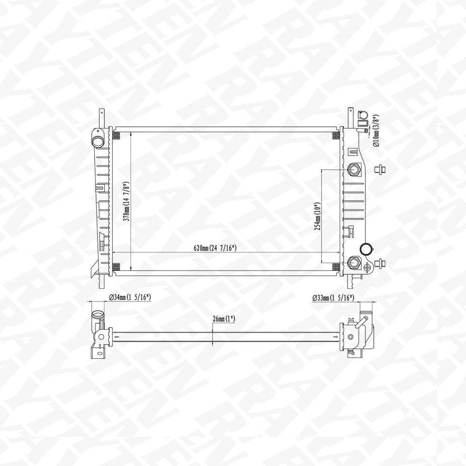 1719 Aluminum AT Radiator for 1995-2000 Ford Contour Mercury Mystique 2.0L 2.5L Foto 2 de 4