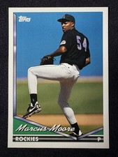 1994 Topps #186 Marcus Moore Colorado Rockies Baseball Card Rookie RC. rookie card picture