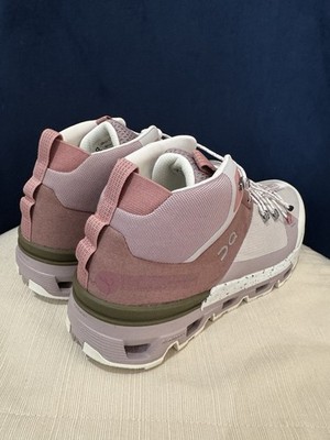 On Cloudtrax Hiking Boot Sneaker Running Shoe Pink Rose/Ivory