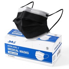 JMU ASTM Level 3 Face Masks 50 Pack Black