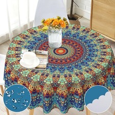 Bohemian Tablecloth Water Repellent Stain Resistant Wrinkle Free Dining Cover