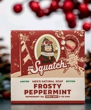 Dr. Squatch Frosty Peppermint Men's Natural Soap Zero Grit 5 oz Set of 3