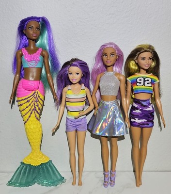Lot Of 4 Barbies 2011-2016 Skipper Pop Star Dreamtopia Mermaid & Fashionista