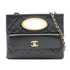 Chanel Lambskin Matelasse Shoulder Bag Women Black One Size 664281