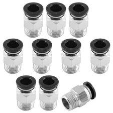 Qjaiune 10Pcs Male Straight Push to Connect Fittings 8mm Tube OD x 1/4 inch N...
