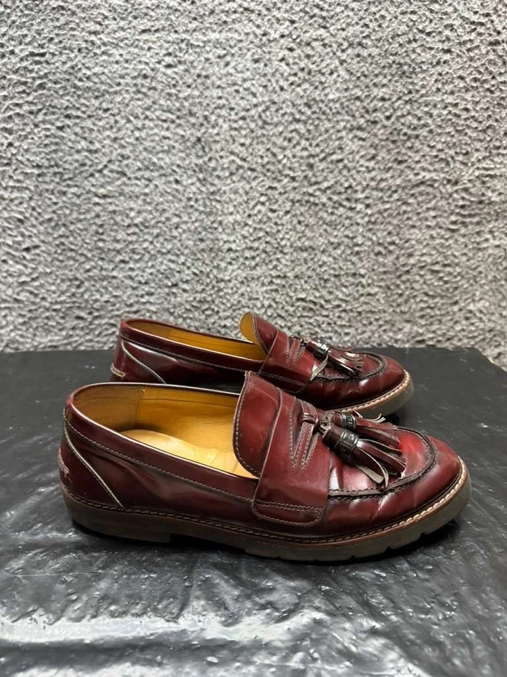 Stuart Weitzman Manila Patent Leather Tassel Loafers Burgundy Womens Size 9M US - Image 4 of 4