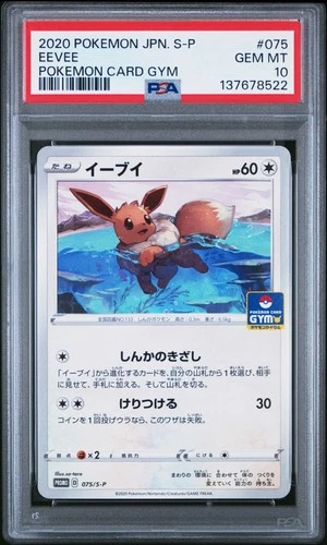 2020 POKEMON JPN S PROMO POKEMON CARD GYM #075 EEVEE PSA 10