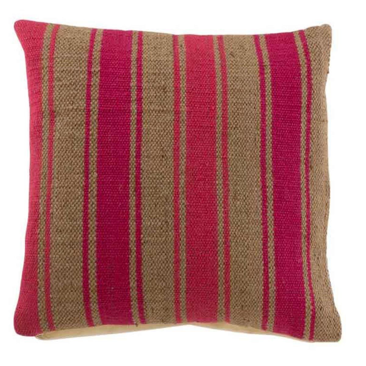 Coussin déco Anna 50x50cm rose et naturel pour confort de canapé