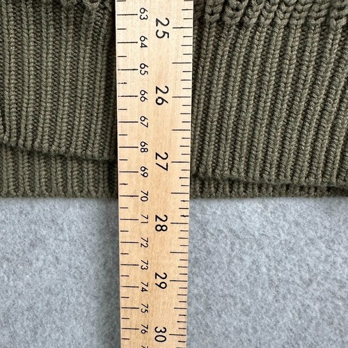 LL Bean Sweater Men Large Green Knit Full Zip Mock Neck Grandpa Fisherman Cardig - Picture 7 of 8