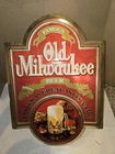 Vintage 70's 1974 Old Milwaukee Beer Tin Over Masonite Sign,85951 Jos. Schlitz