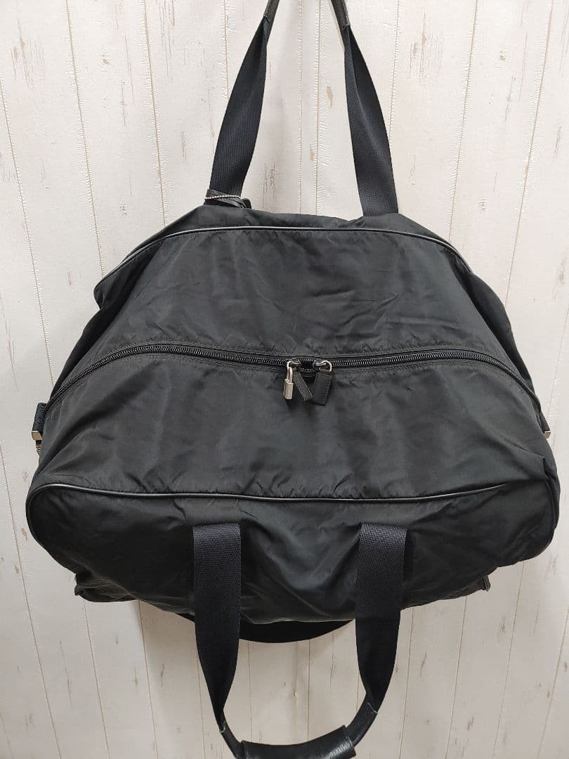 90s 00s PRADA 2WAY Boston Bag Black Large Capacity thumbnail 10