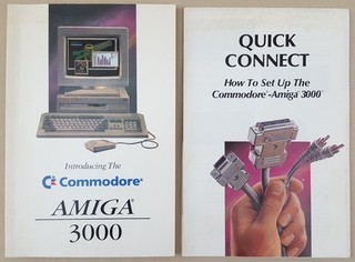 Introducing The Commodore Amiga 3000 Manual & QUICK CONNECT Poster A3000