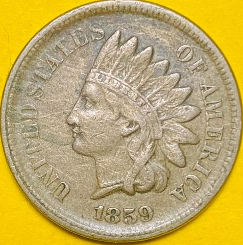1859 U.S. INDIAN HEAD CENT PENNY 1c COIN (XF-Extra Fine) Full "LIBERTY"