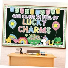 St. Patrick's Day Bulletin Board Decorations Set with Borders Lucky Shamrock