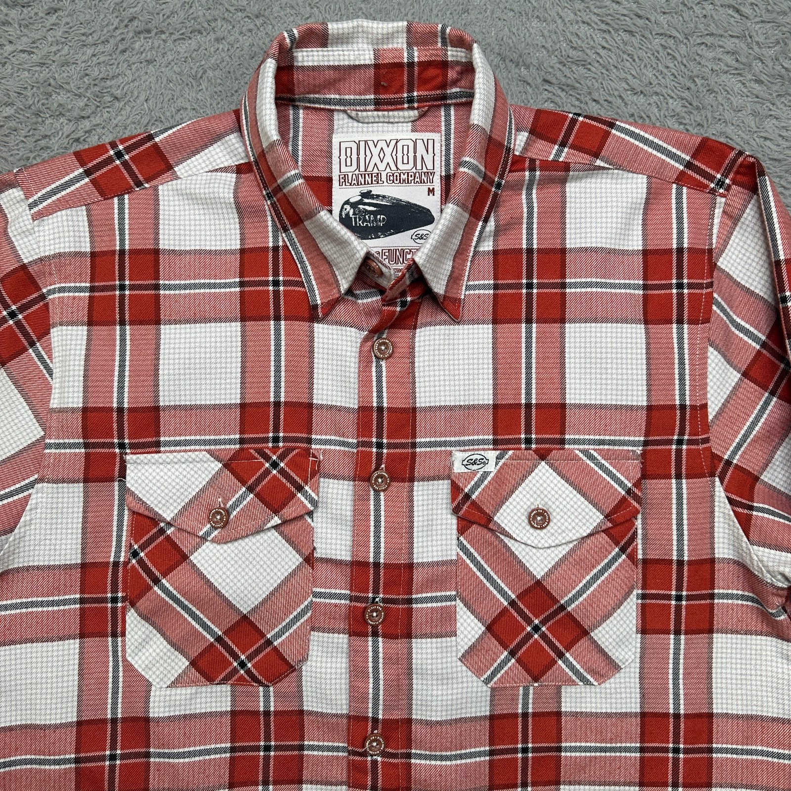 Dixxon Flannel Company Shirt Mens M Red White Plaid Form and Function Heavy image 3