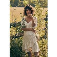 Anthropologie x BHLDN Sachin & Babi Cailyn Lace Mini Dress White NWT Size 0