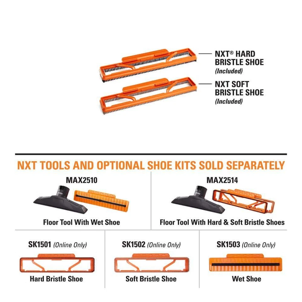 RIDGID Shop Vac Floor Tool Brush Kit 2.5in Hard Soft Bristle Vacuum Accessory - Image 4 of 4