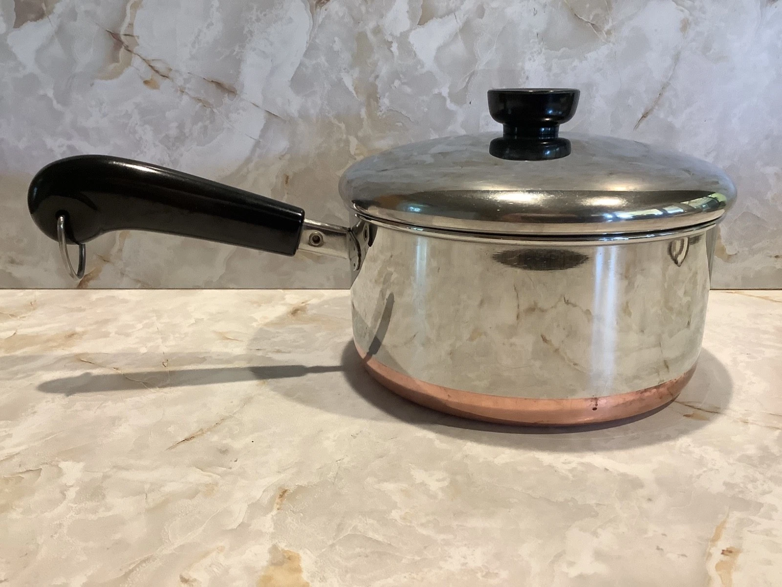 Vintage 94k REVERE WARE 2 Qt Quart Copper Bottom Sauce Pan Pot Lid Clinton, IL