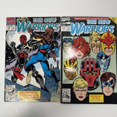 The New Warriors #18 & #25 Marvel Comics Lot of 2 Newsstand Giant Size
