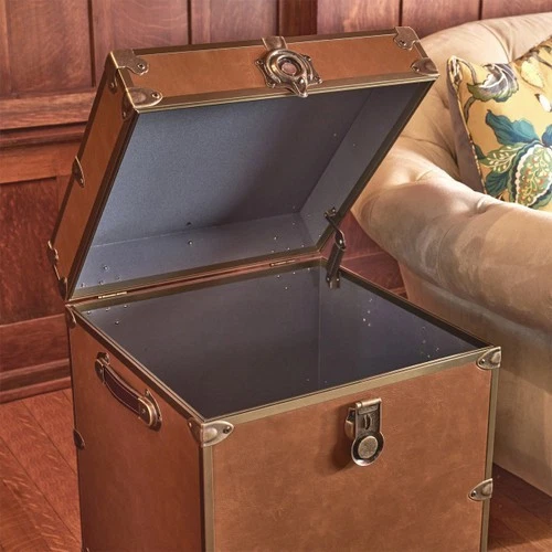 Mesa auxiliar de lujo de cuero sintético Rhino 20x20x24 HECHA EN EE. UU. Foto 2 de 4