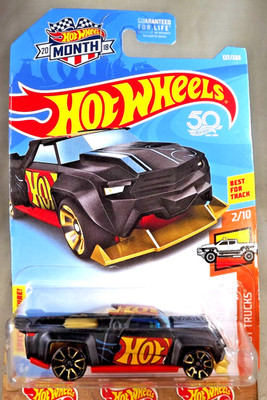 2018 Hot Wheels #127 HW Hot Trucks 2/10 SOLID MUSCLE Flat Black w/Gold Trap5 Sp