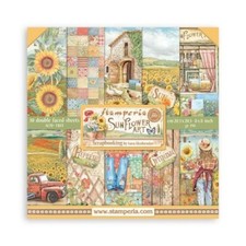 Sunflower Art - Stamperia 8" x 8" Paper Pad 10/pk Mixed Media Scrapbook