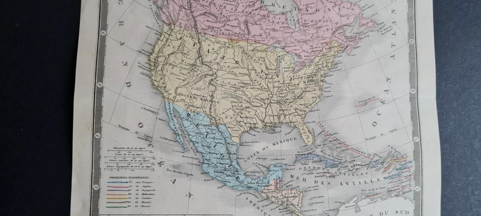 Antique (1862) French map - North America pre-Alaska purchase - Ansart - Image 3 of 4