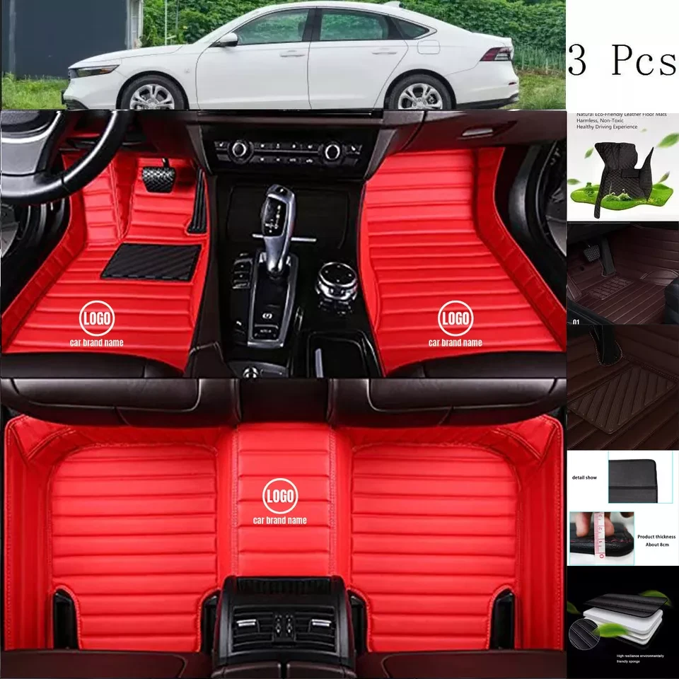 Alfombrillas impermeables a rayas de cuero para Cadillac todos los modelos de coche Foto 4 de 4