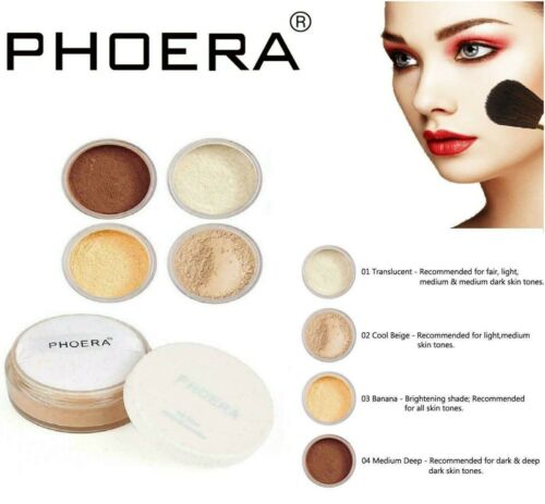 PHOERA keine Filtereinstellung Lose Pulver bloße Gesichtsstiftung Make-up durchscheinend 01 - Bild 2 von 5