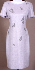 NWOT ST JOHN Women's Tweed Purple Silver Studs Metallic Shimmer Dress Sz 6
