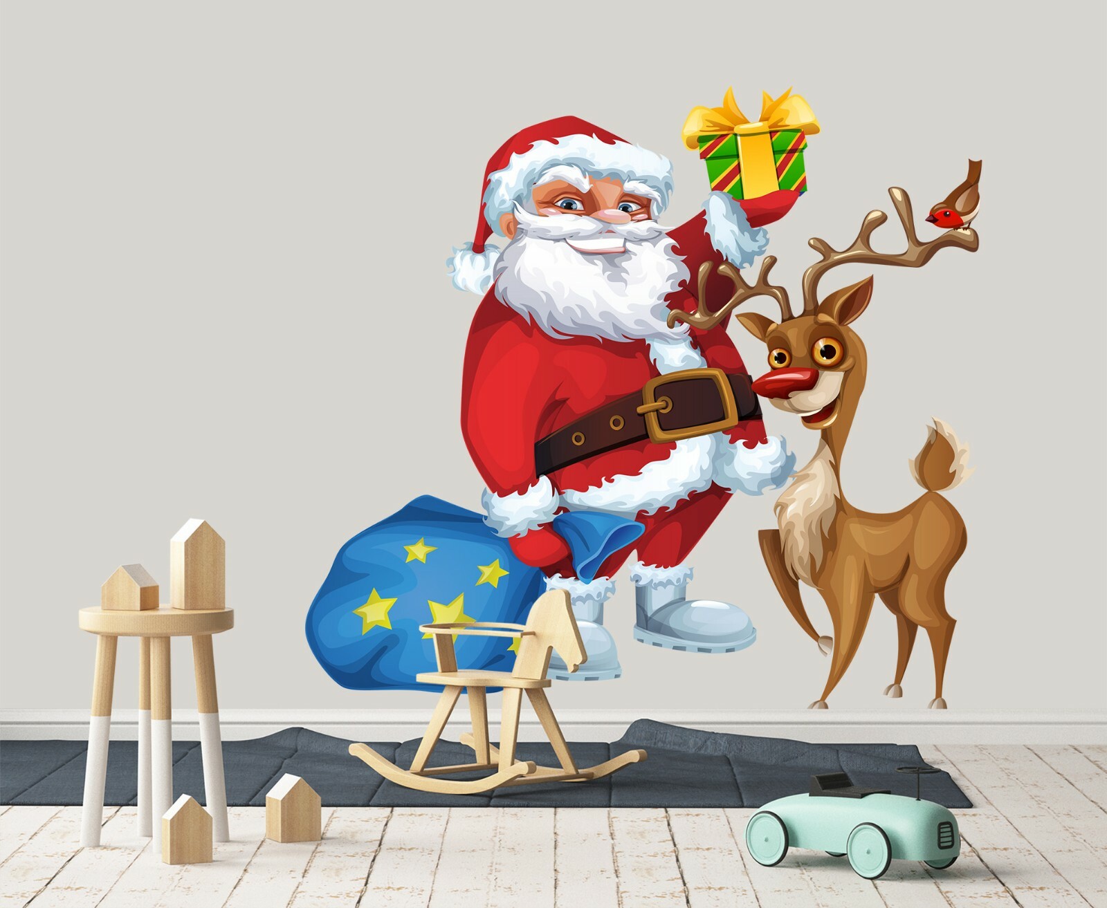 3D Santa Deer R641 Christmas Wallpaper Murals Wall Print Decal Wall Sticker Amy Sprzedaż ograniczona, 2022