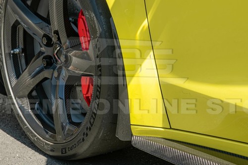 Front Splash Mud Flap For 22-Up Corvette C8 Extended Style CARBON FLASH METALLIC - Picture 7 of 22