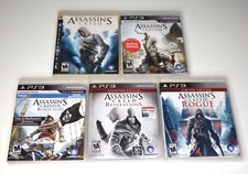 Assassin’s Creed 5 Game Lot for Playstation 3: 3, Black Flag, Revelations, Rogue