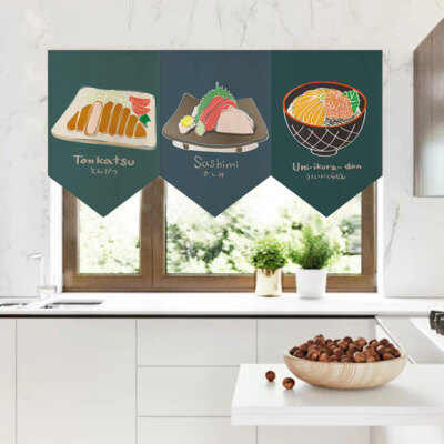 Japanese Kitchen Partition Flag Curtain Sushi Triangular Noren Valance Curtain