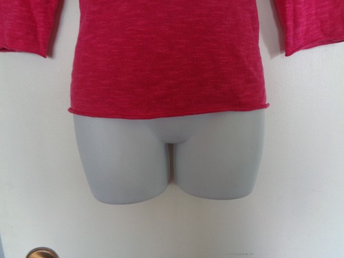 Eileen Fisher Organic Linen & Cotton Red Maroon Crew Neck Sweater XS Tight Knit - Picture 4 of 6