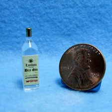Dollhouse Miniature Detailed Replica London Dry Gin Liquor Bottle HR53960