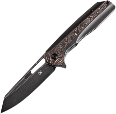 Kansept Knives Shard Framelock Titanium & Copper CF Folding S35VN Knife 1006C1