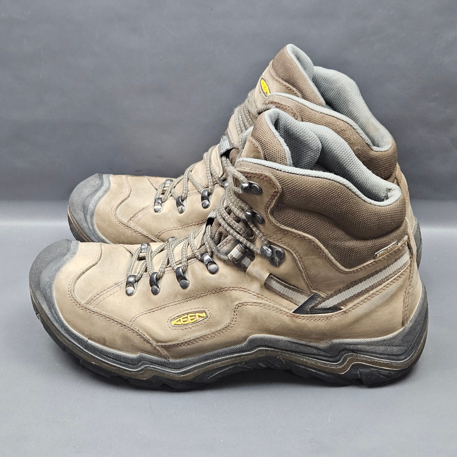 Stivali Keen Durand II da uomo taglia 14 in pelle marrone impermeabili scarpe da trekking