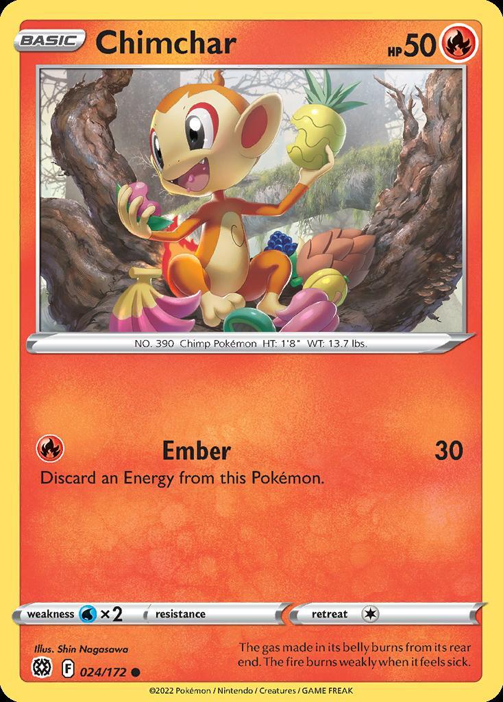 Pokemon Chimchar (24/186) Brilliant Stars NM