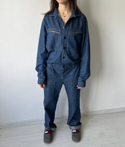 Women's Rare APC Denim Jumpsuit Overalls Jacket Blue Size M - Picture 4 of 13