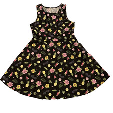 The Children  s Place Black Tropical Multicolor Sleeveless Dress Size 10/12 NWT