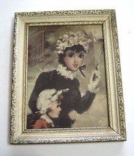 Vintage 1800's Ladies Wood Frame Glass Print Reliance Industries, Inc