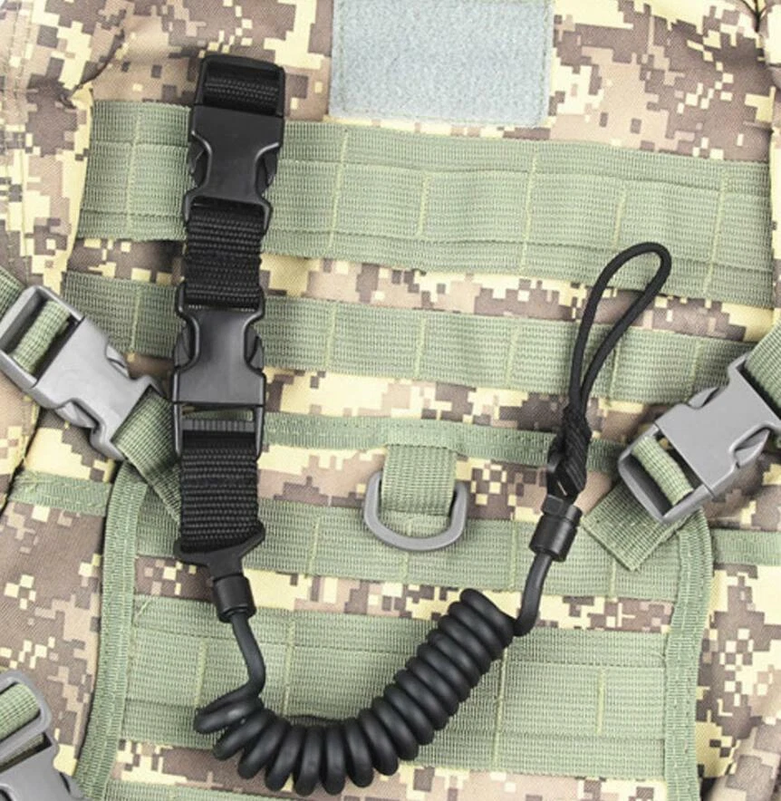 Tactical Pistol Lanyard Sling Elastic Handgun Secure Spring Retention Rope Sling - Image 3 of 4