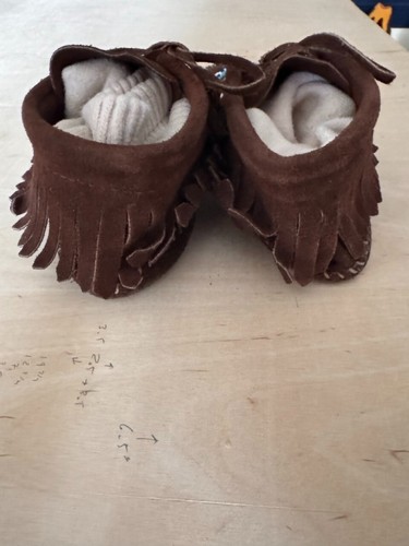 Vintage Quoddy MOCS Women’s SOFTSOLE Moccasins Fringe Hand Beaded Brown 9 - Picture 4 of 7