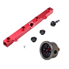 High Flow Fuel Rail W 0-100psi Gauge For Honda K Series K2024 Rsx Civic Engine